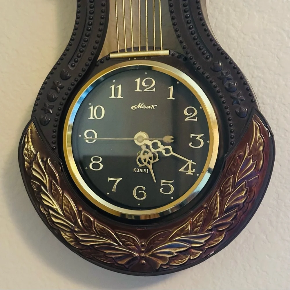 Vintage Majak Wall Clock – Harp Shape – Electromechanical